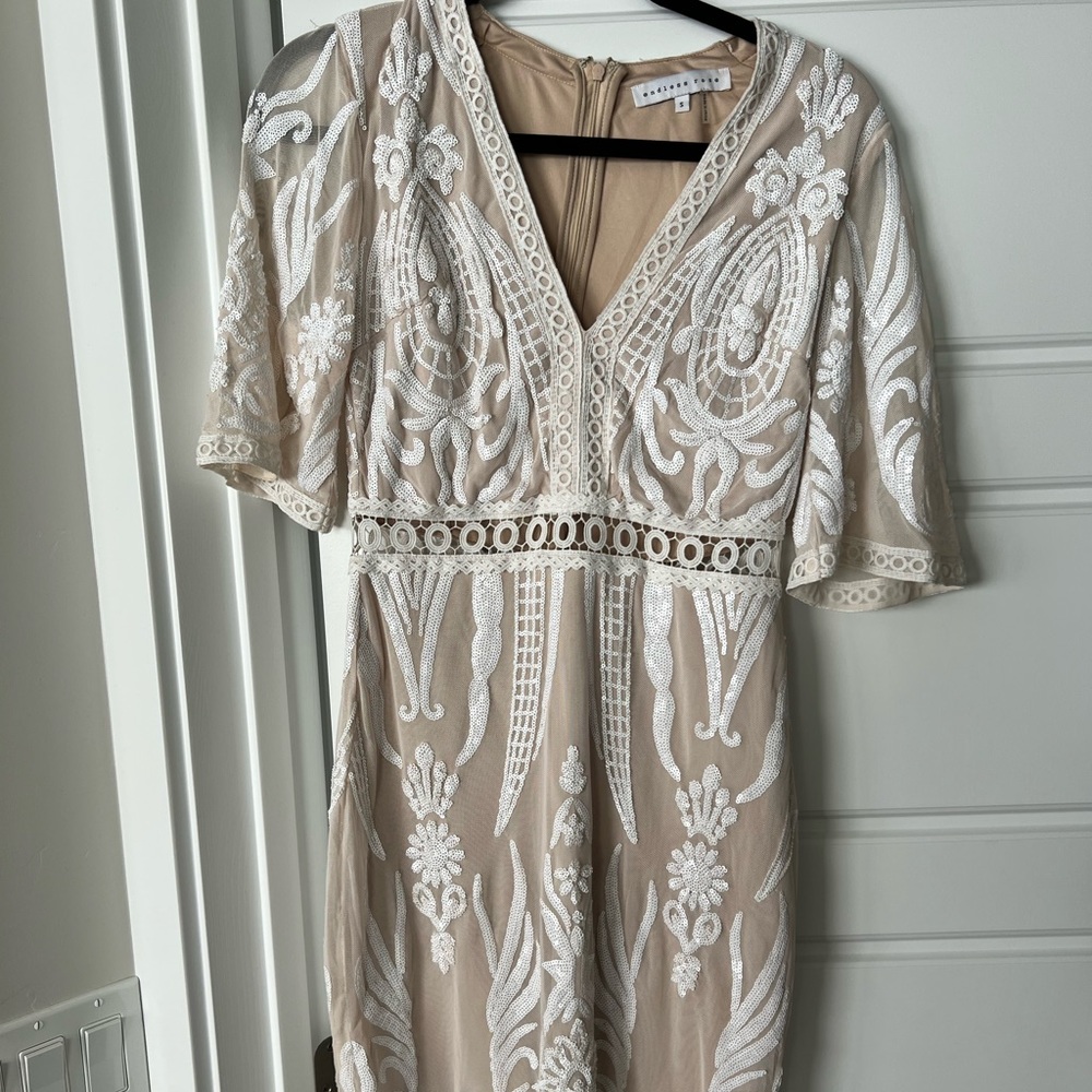 Embroidered sequin dress